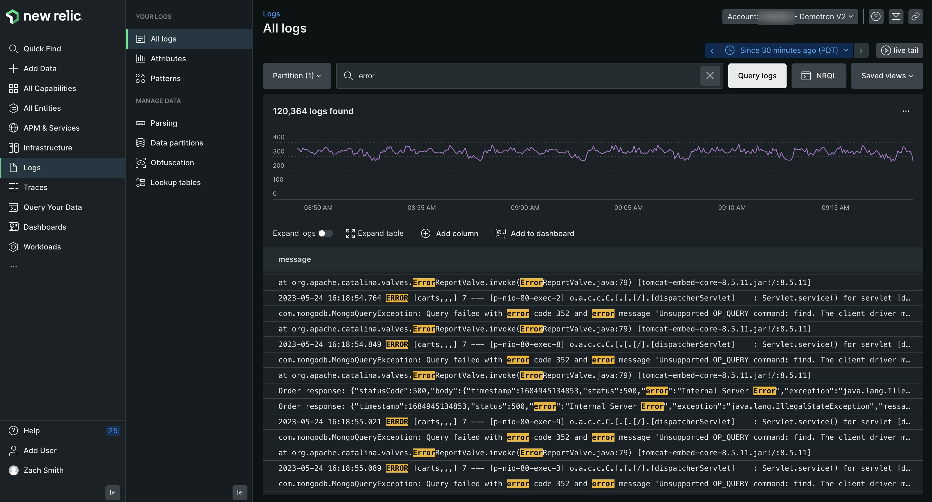 Log Monitoring in New Relic