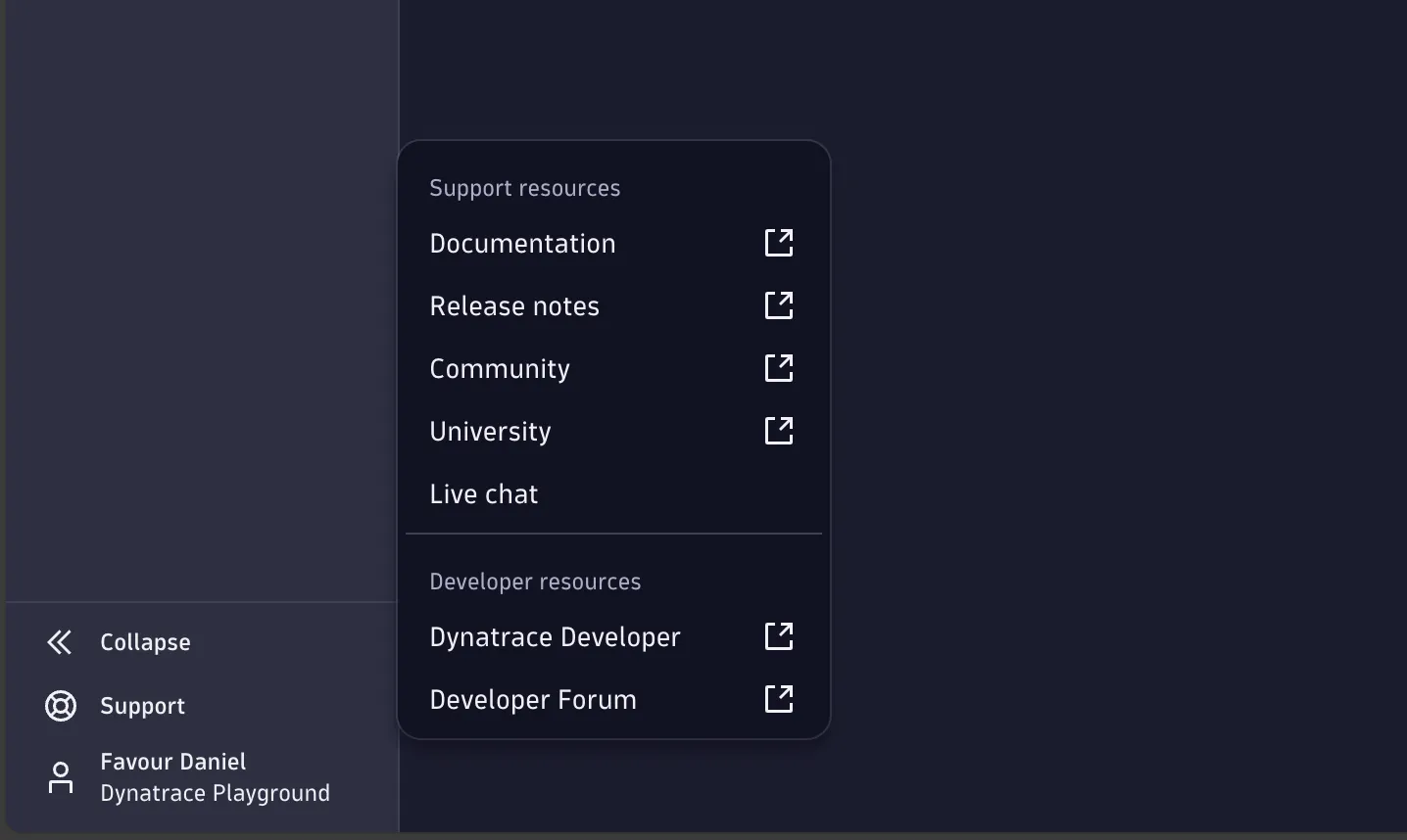 Dynatrace support options
